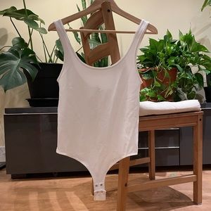 Ribed White Body Suit
